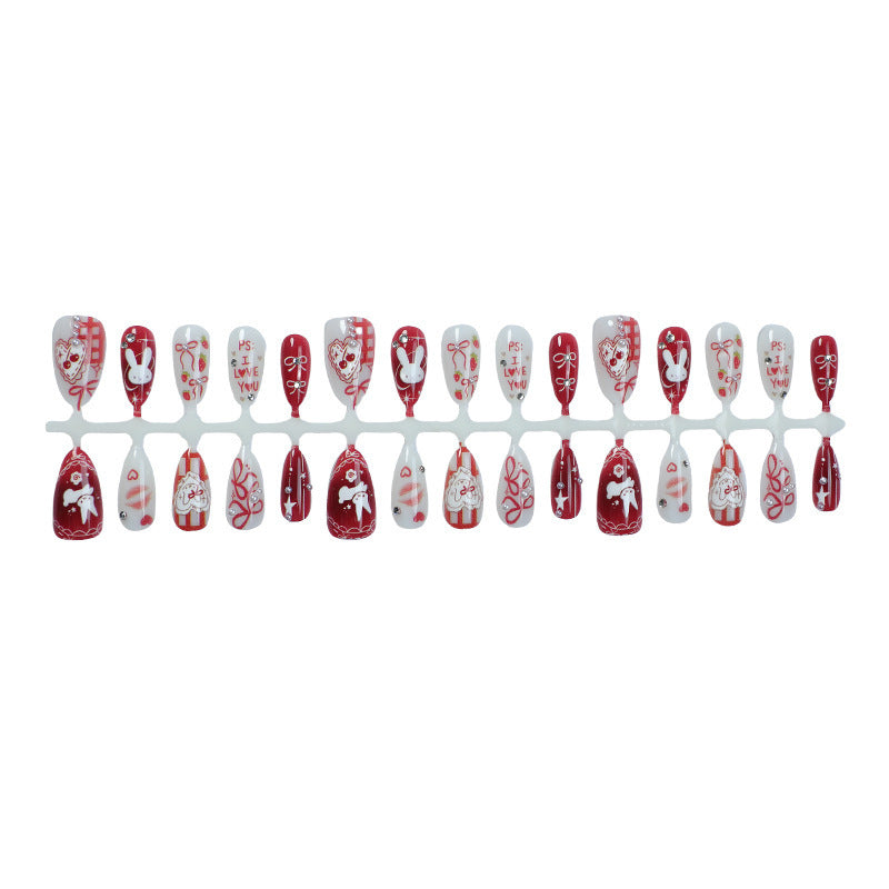 Creative Nail Art Set with Romantic Heart and Animal Designs Bowlift