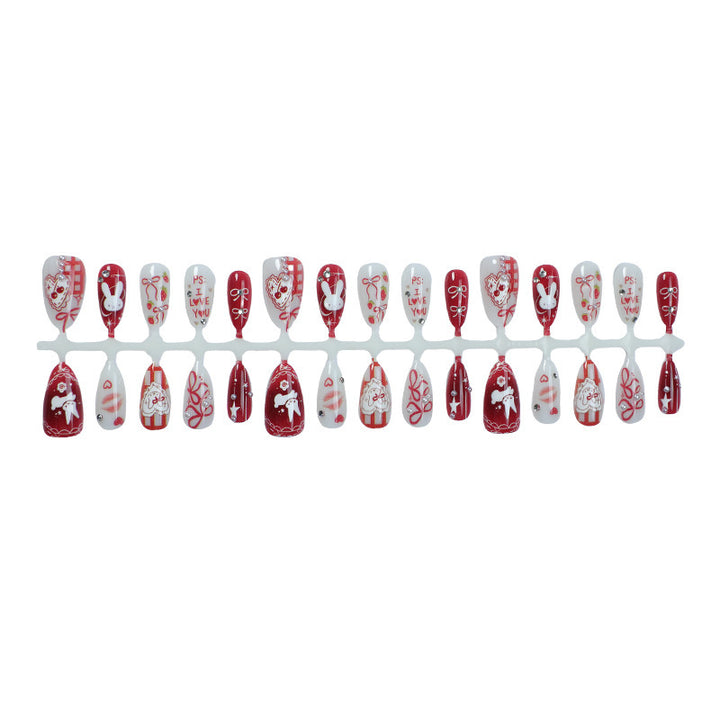 Creative Nail Art Set with Romantic Heart and Animal Designs Bowlift