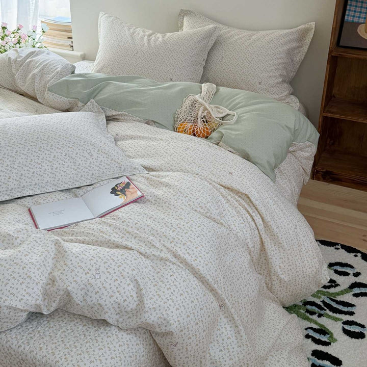 Quilted Cotton Bedding Set with Teddy and Micro Leopard Print
