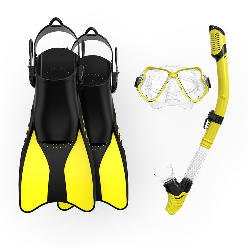Premium Snorkel Set with Ergonomic Fins and Clear Dive Mask Bowlift