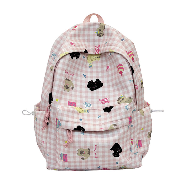 Playful Character Patterned Backpack Bowlift