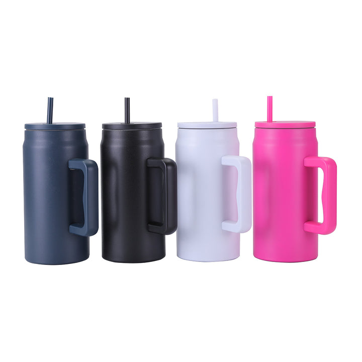 Ladies thermal mug with lid and straw Bowlift