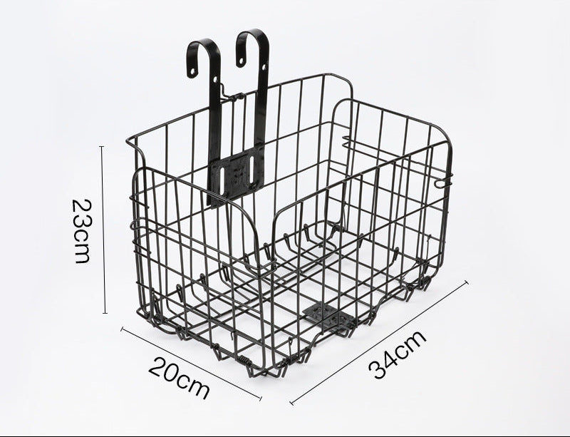 foldable steel wire rear bike cargo basket with adjustable quick-release hooks Bowlift
