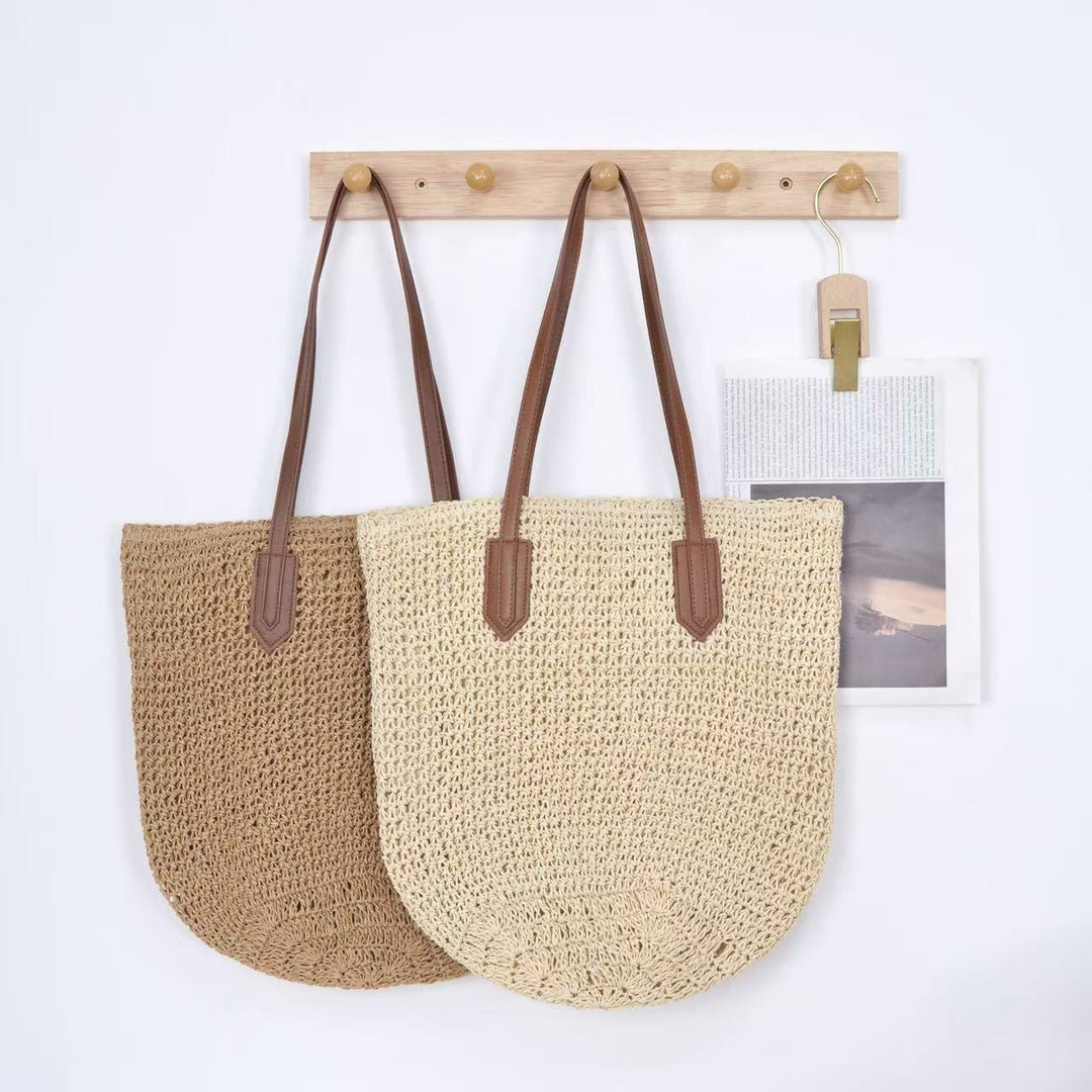 Braided tote bag with long leather handles Bowlift