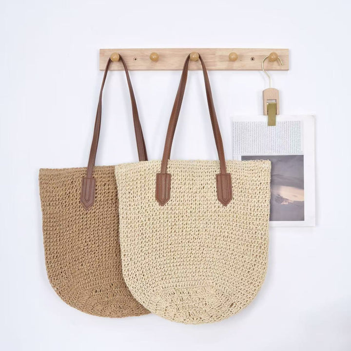 Braided tote bag with long leather handles Bowlift