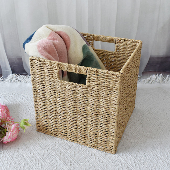 Rustic Woven Storage Bin Bowlift
