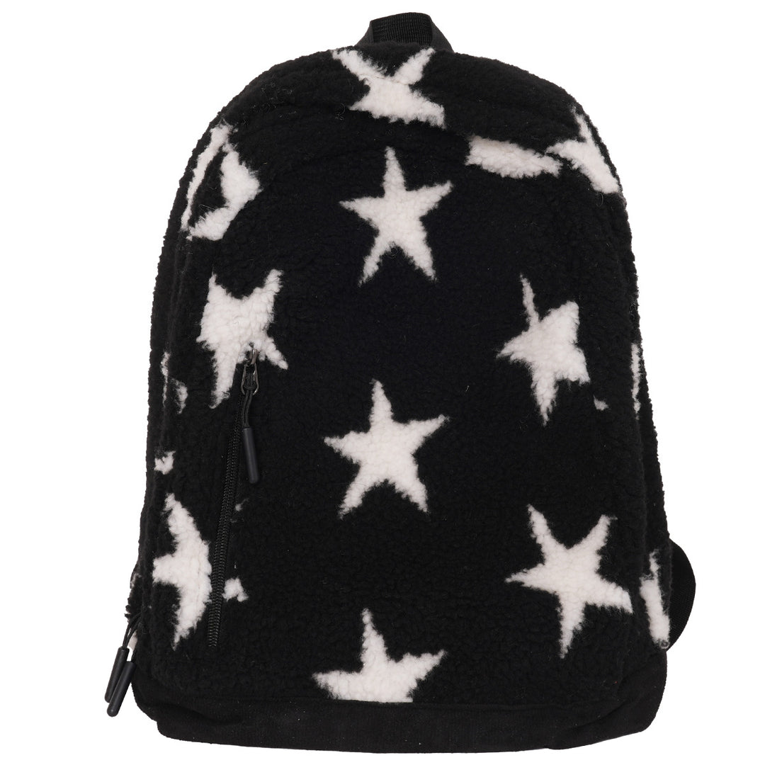 Cozy Fleece Star Print School Backpack Bowlift