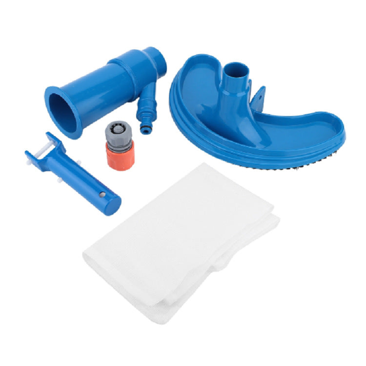 Telescopic pool vacuum head with heavy duty scrubbing bristles and fine mesh debris collection bag Bowlift