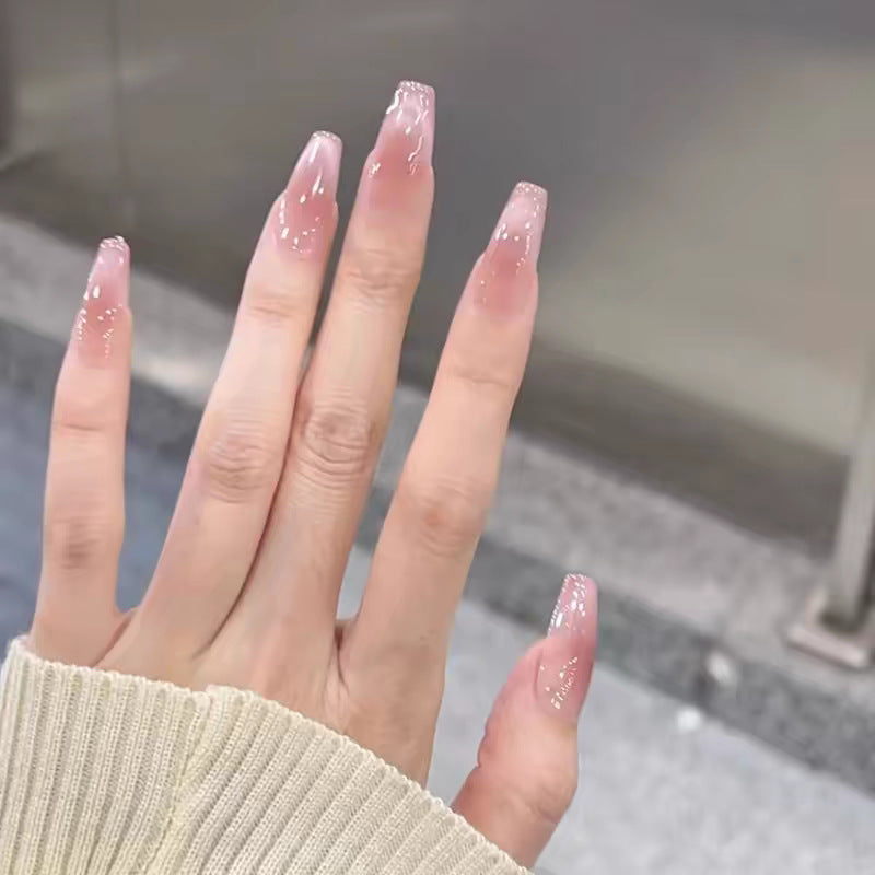 Decorative Long Stiletto Press-On Nails with Heart and Floral Accents Bowlift