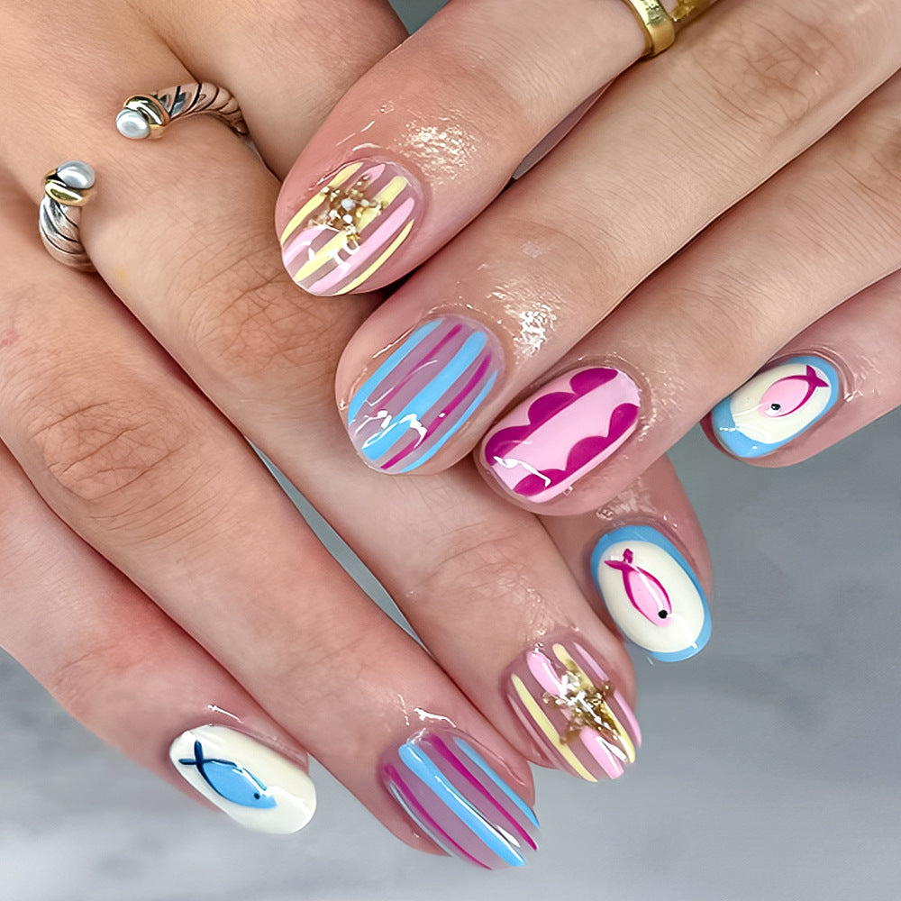 Creative Themed Press-On Nail Art Set Bowlift