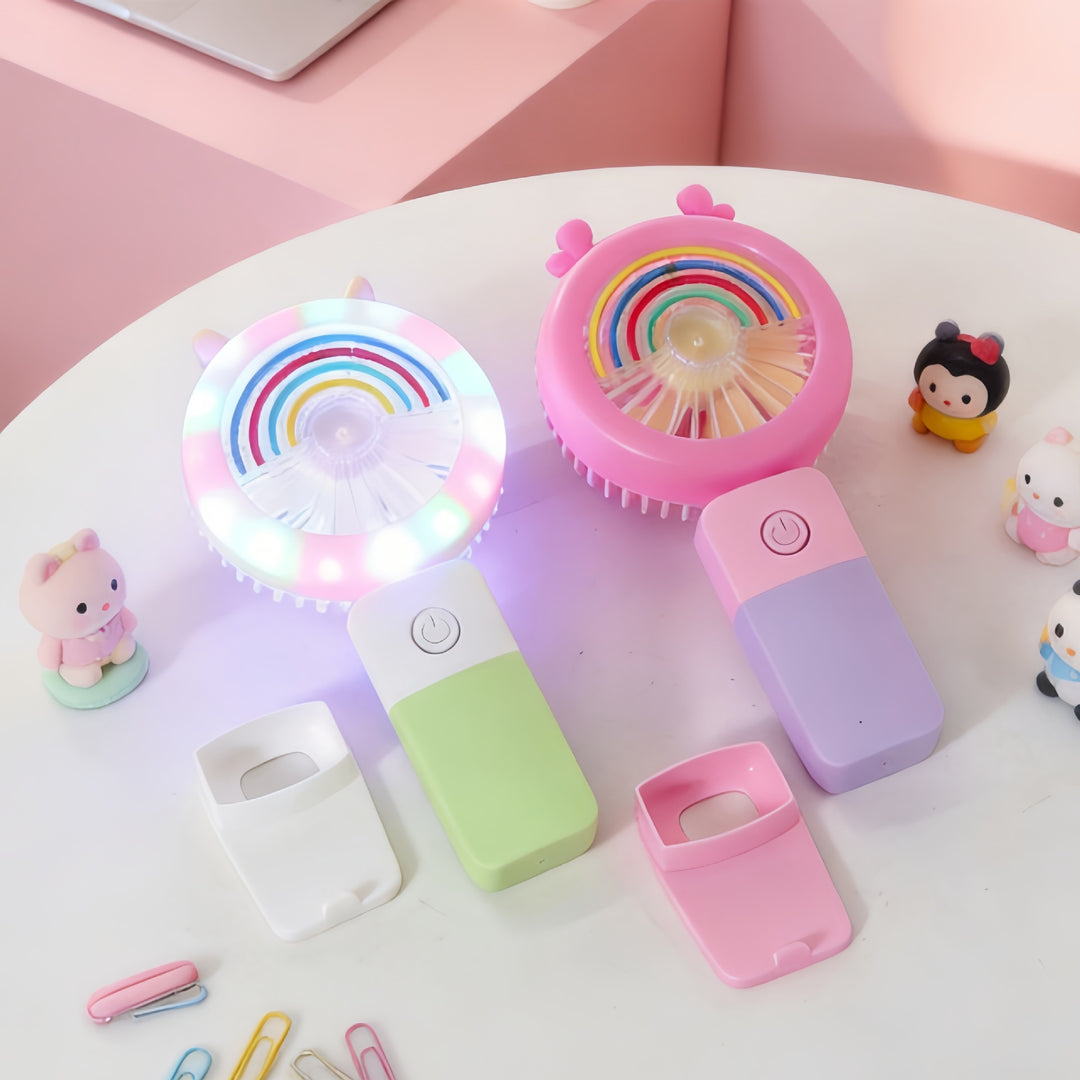 Portable LED Hand Fan with Multifunctional Lighting Bowlift