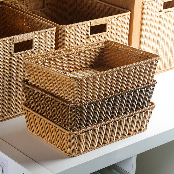 Unisex Rectangular Storage Basket made of hand-woven material Bowlift