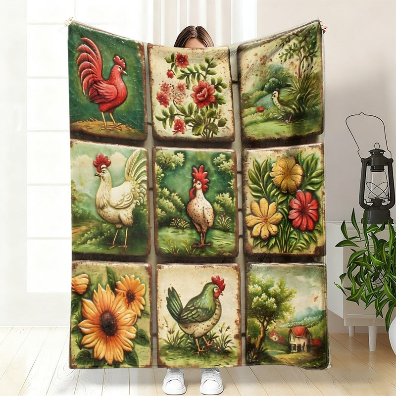 Decorative Floral Art Throw Blanket