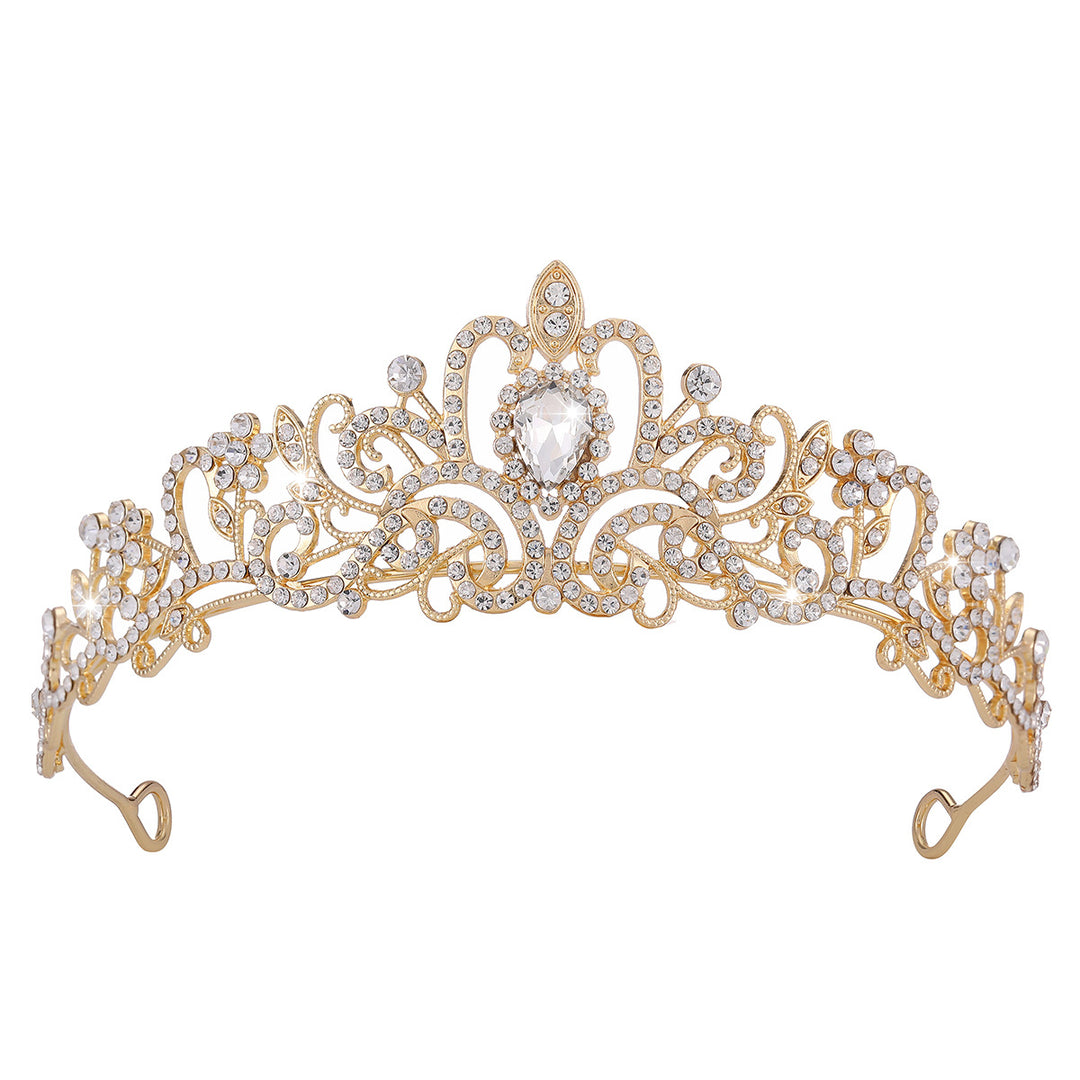 Ladies Sparkling Crystal Tiara with Filigree Design Bowlift