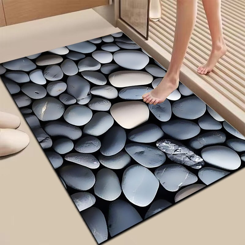 Textured Stone Print Area Mat Bowlift