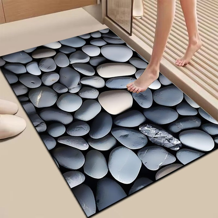 Textured Stone Print Area Mat Bowlift