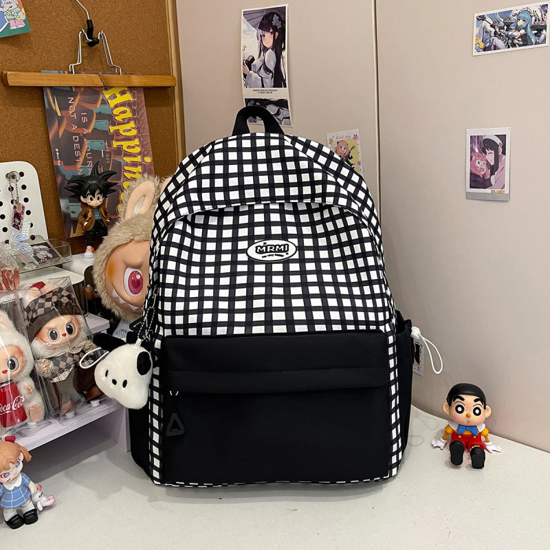 Stylish Plaid Backpack