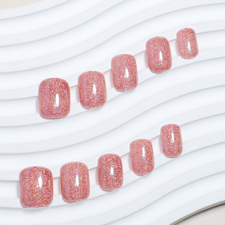 Glittery Press-On Toenail Set Bowlift