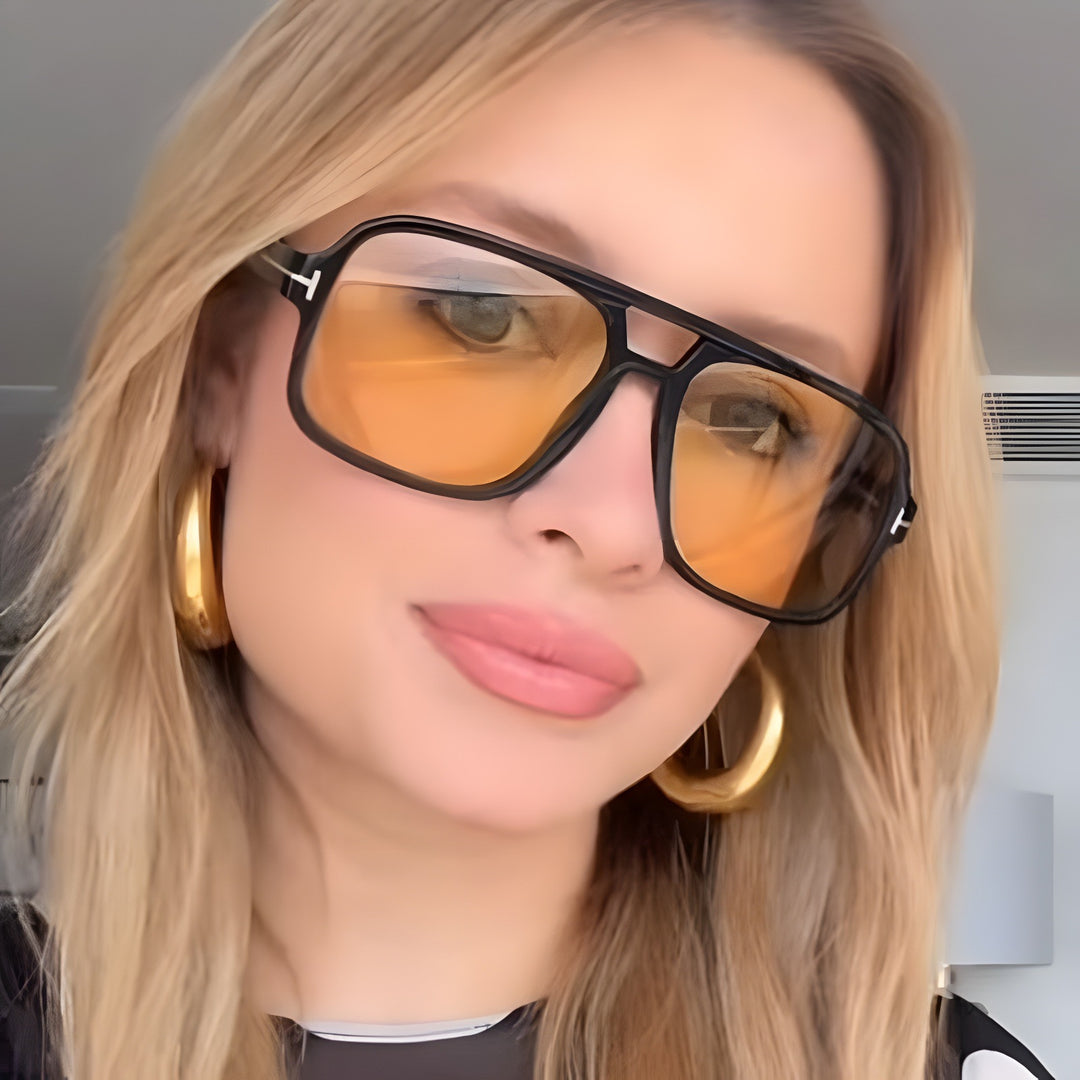 Ladies square designer glasses with delicate frame and modern plastic material Bowlift