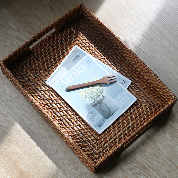 Handwoven Serving Tray with Ergonomic Handles Bowlift