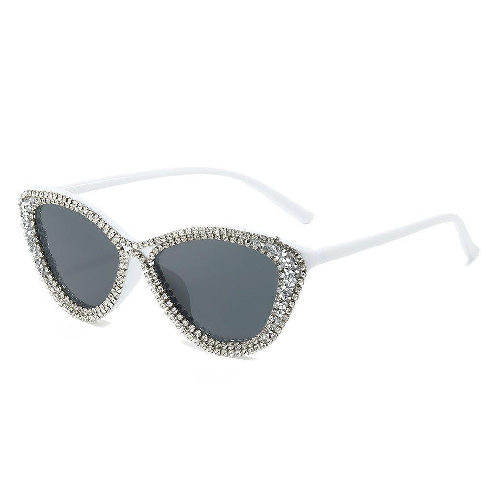 Glamorous Rhinestone-Embellished Cat-Eye Sunglasses Bowlift