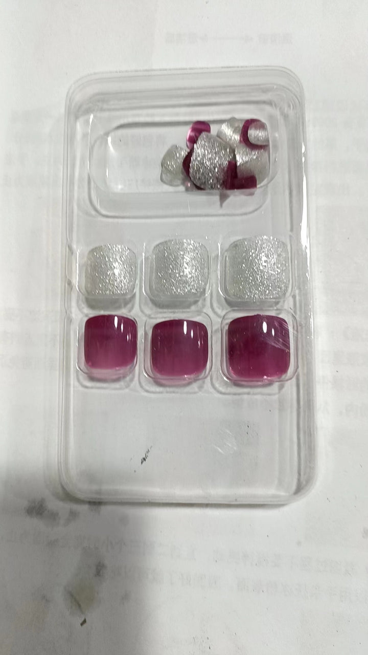Premium Press-On Nail Set with Glitter and Gemstone Accents Bowlift