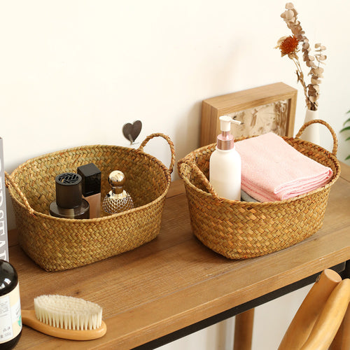 Unisex Handwoven Storage Basket with Ergonomic Handles Bowlift