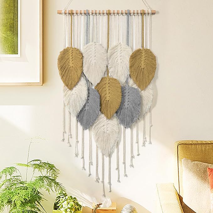 Macrame Leaf Wall Hanging Tapestry Bowlift