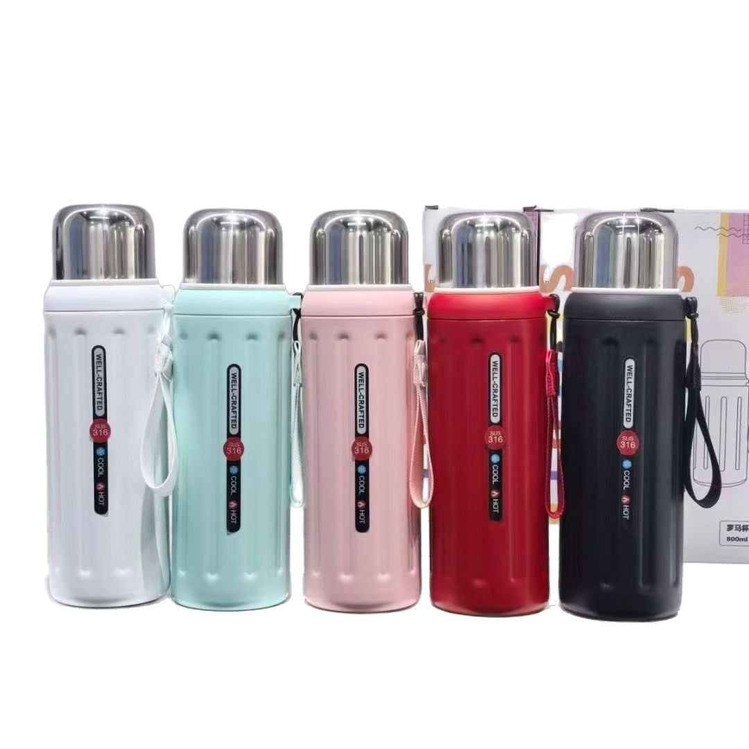 Unisex Thermal Insulated Bottle with Practical Carrying Handle Bowlift