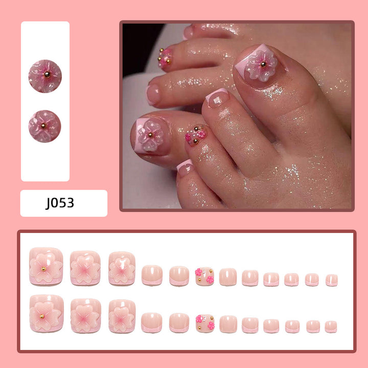 Artful toenail decorations with blooming accents Bowlift