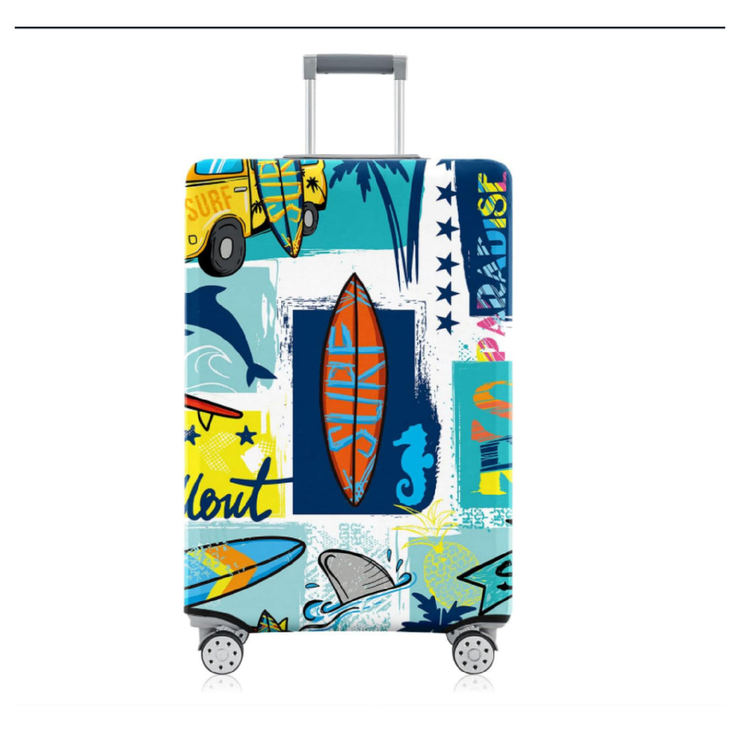 Unisex non-elastic suitcase cover with mandala motif, stretch protective cover for telescopic handle and wheels Bowlift