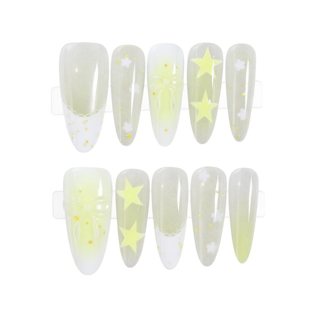 Starry Themed Press-On Nail Art Set Bowlift