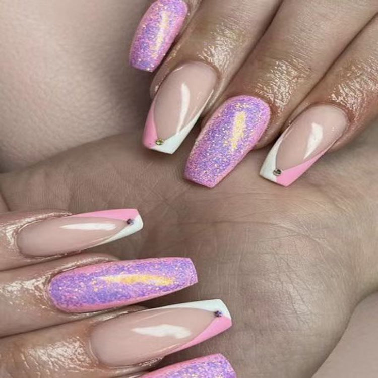 Decorative Glittery Press-On Nail Art Bowlift