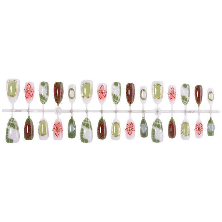 Artistic Floral Press-On Nail Collection Bowlift