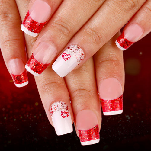 Romantic Glittery Press-On Nail Art Set Bowlift