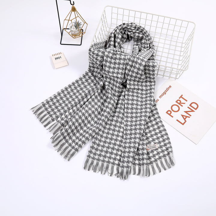 Ladies elegant scarf with houndstooth pattern Bowlift