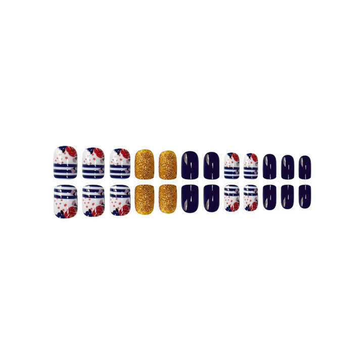 Decorative Floral Press-On Nail Set Bowlift 1787913909