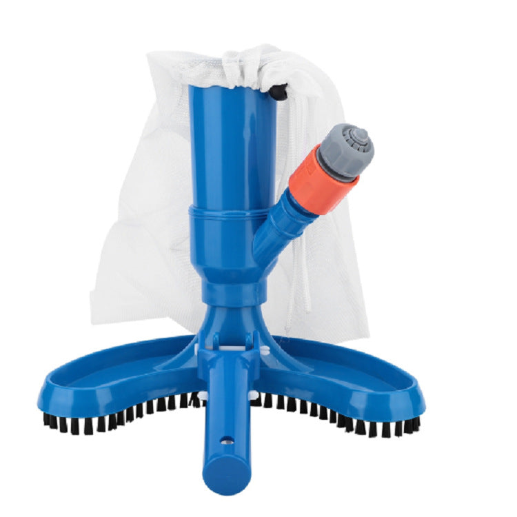 Telescopic pool vacuum head with heavy duty scrubbing bristles and fine mesh debris collection bag Bowlift