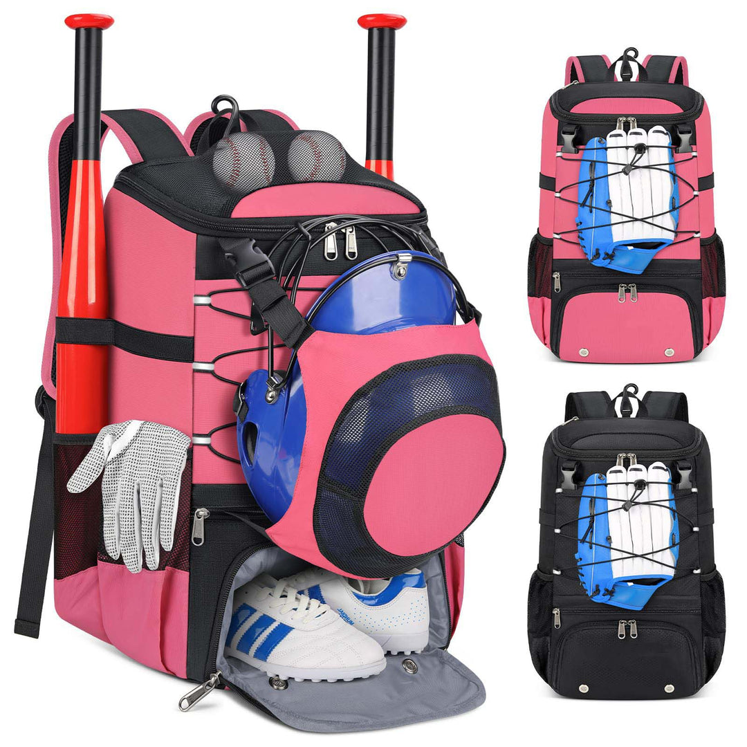 Unisex sporty baseball backpack with special compartments for equipment Bowlift
