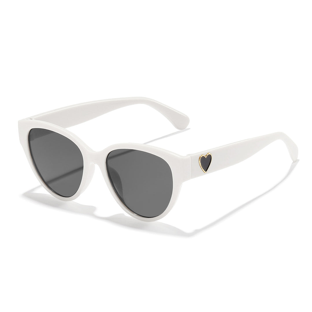 Ladies Cat-Eye Sunglasses with Heart-Shaped Detail and UV Protection Bowlift