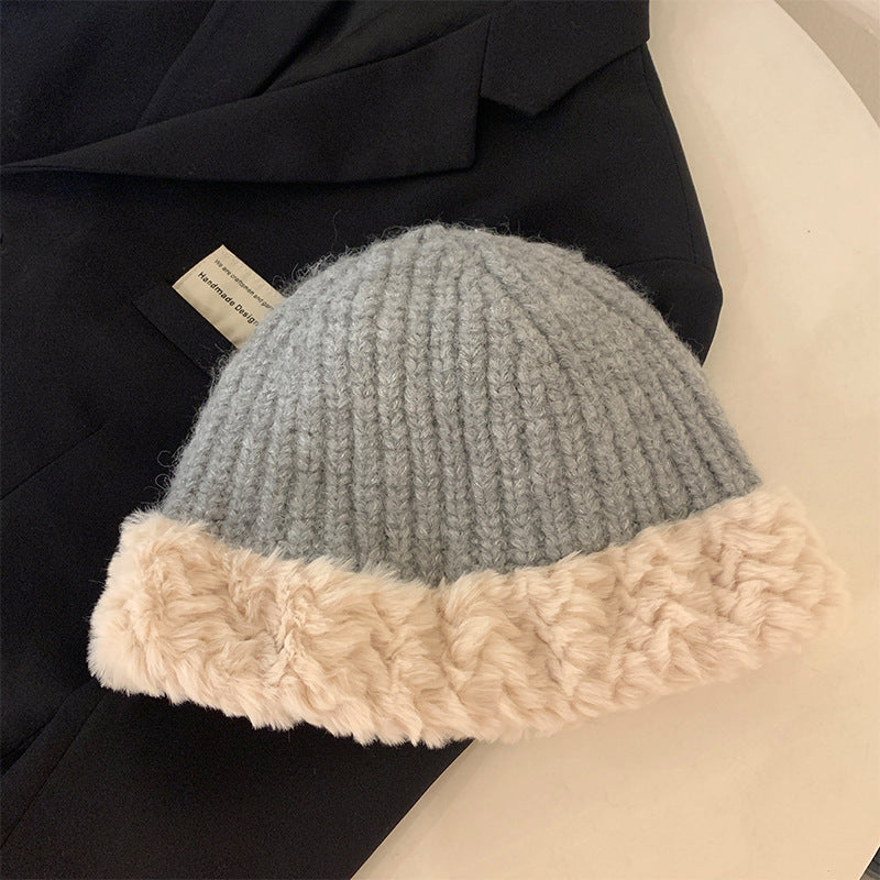 Cozy Knitted Fur Trim Beanie