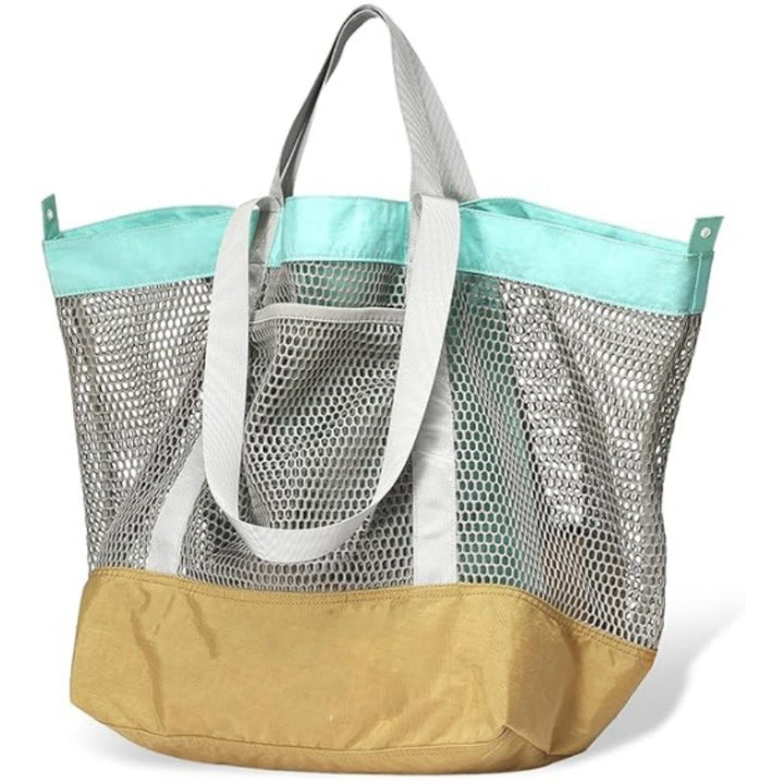 Airy Beach Bag with Large Storage and Mesh Design Bowlift