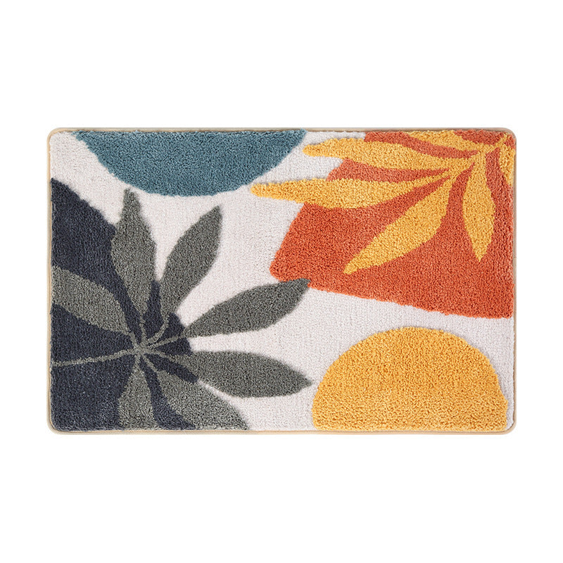 Abstract Leaf Pattern Bath Mat Bowlift