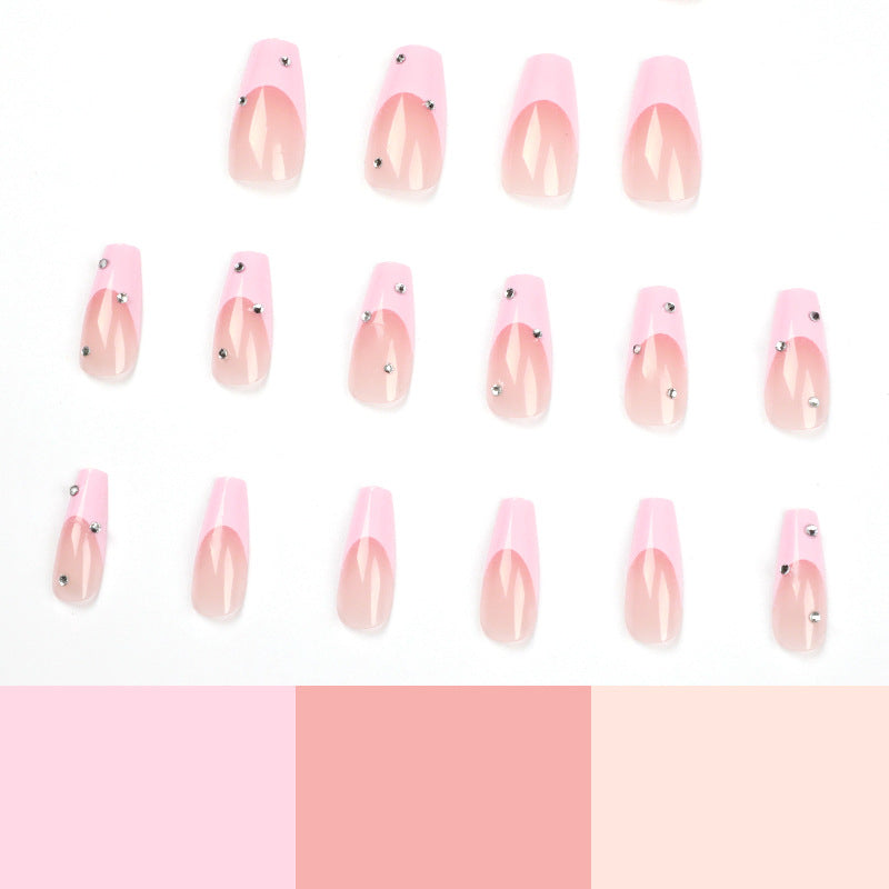 Elegant artificial nails with glitter and ombre effect Bowlift