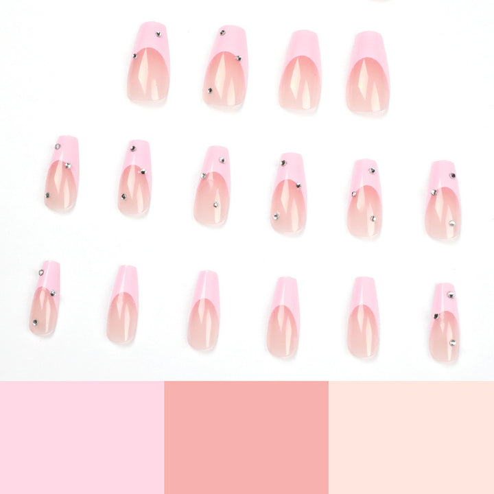 Elegant artificial nails with glitter and ombre effect Bowlift