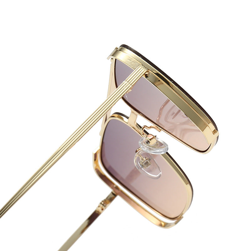 Women's fashionable square sunglasses with elegant metal frame Bowlift