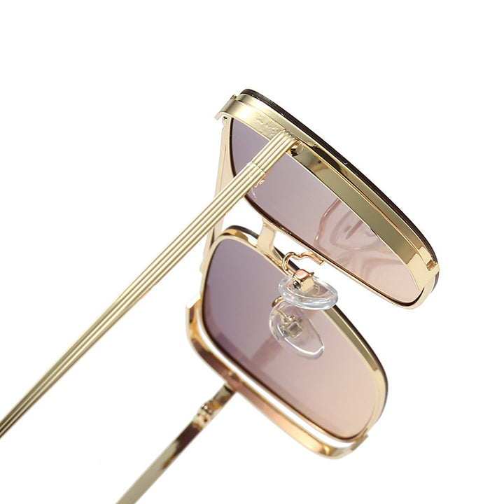 Women's fashionable square sunglasses with elegant metal frame Bowlift