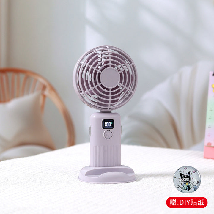 Women portable mini fan with digital speed display Bowlift