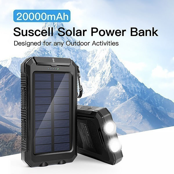Solar-powered power bank with LED lighting and integrated compass Bowlift