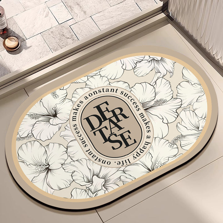 Floral Patterned Bath Mat Bowlift
